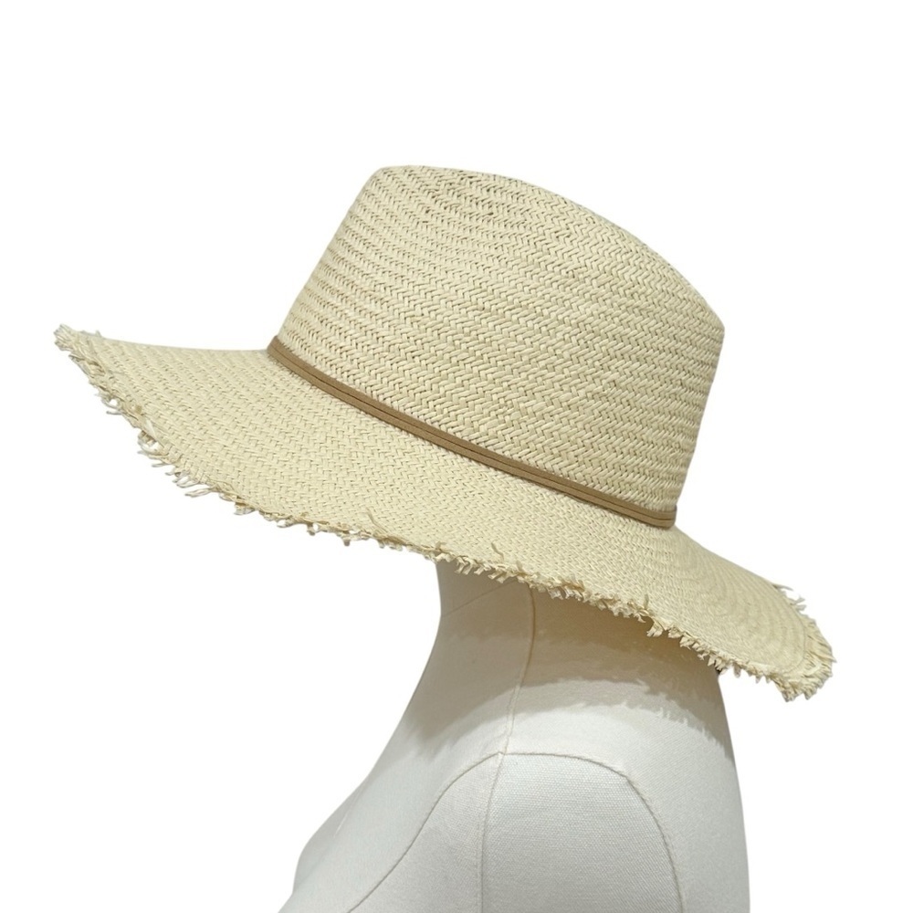 J. McLaughlin NWT Women’s Offshore Straw Hat Natural $148 Rope Trim Gold Beads - Picture 3 of 11